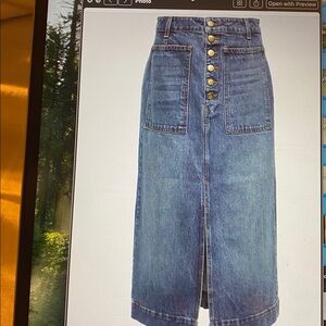 Ulla Johnson Denim Button-Front Midi Skirt